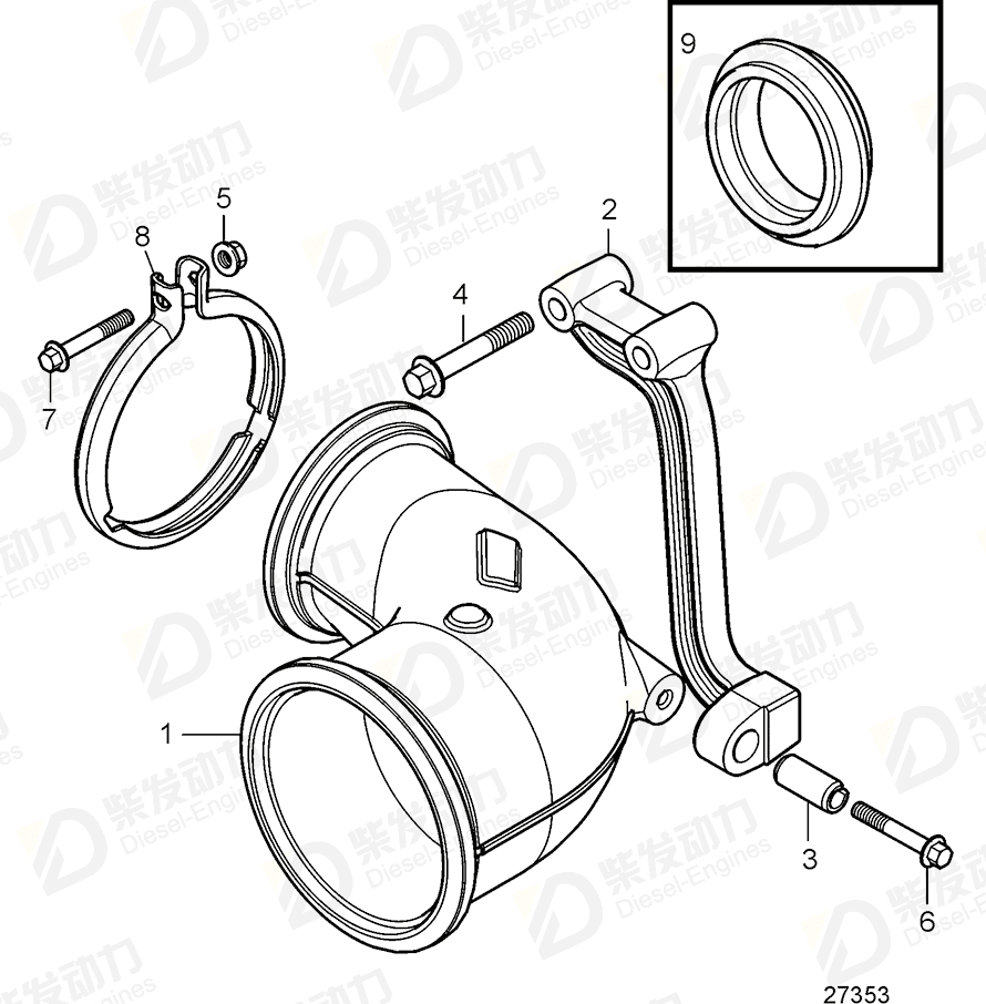volvo penta Bracket 21725030 Drawing volvo penta Bracket 21725030 Drawing